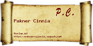 Pakner Cinnia névjegykártya